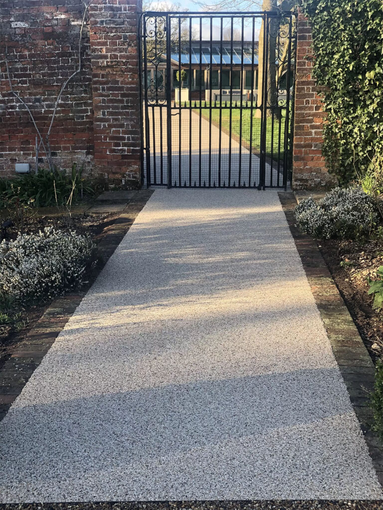 Resin bound gravel pathway