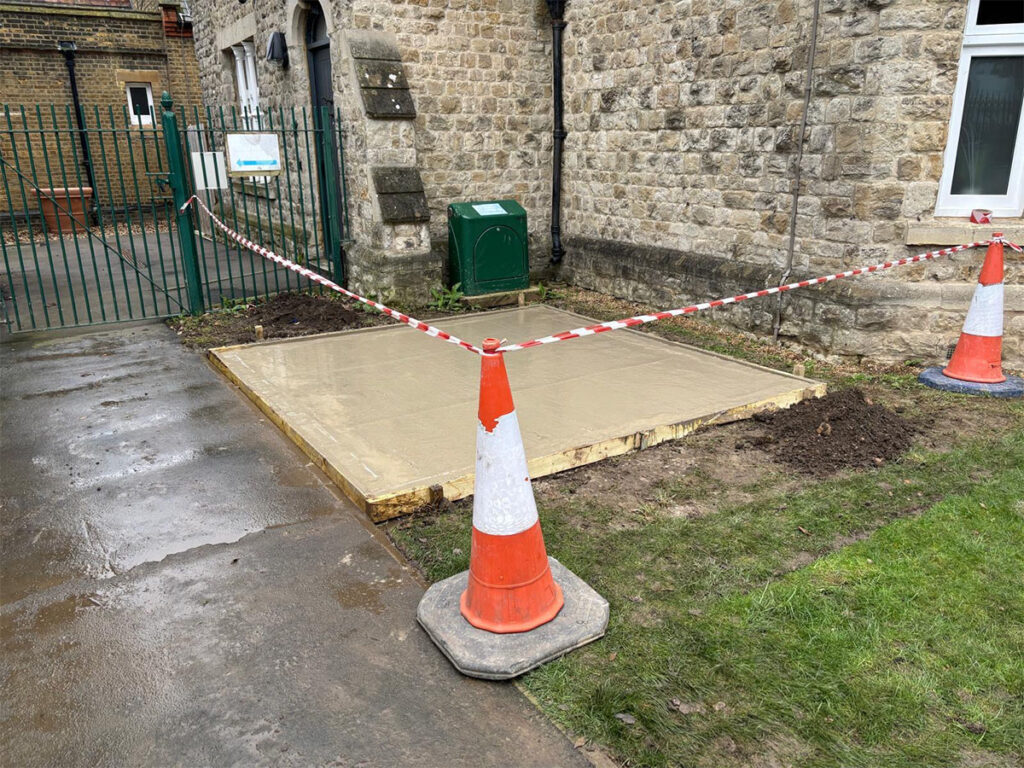 Portacabin concrete slab