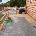 Laying Resin Around Garden Building