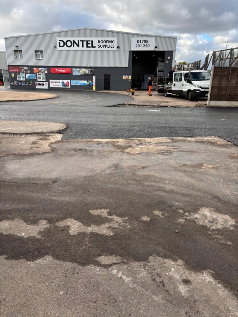 Road repairs and surfacing for an industrial estate in romford