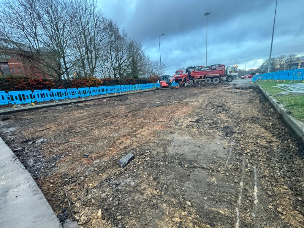 Broke out existing tarmac and ready to prep