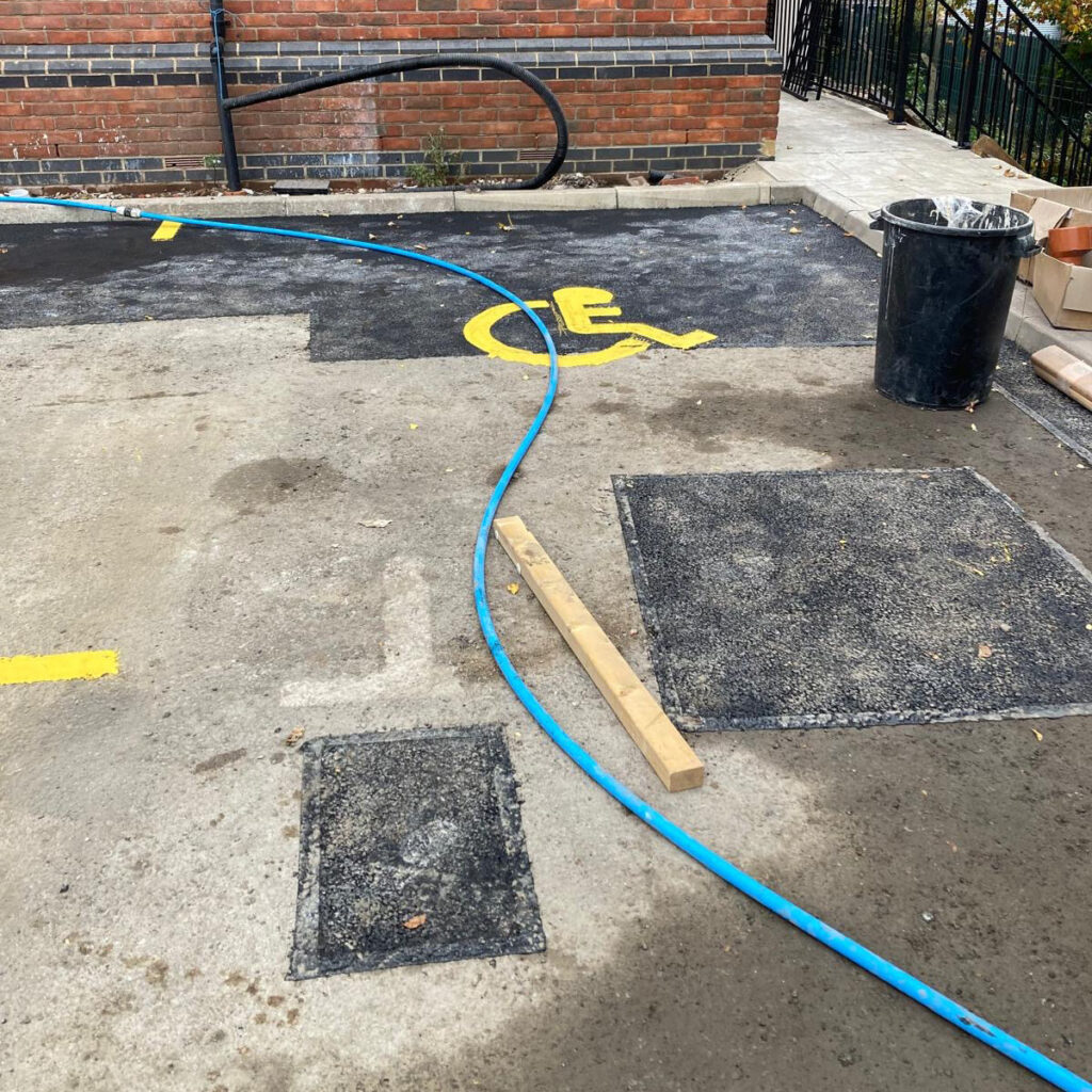 Tarmac Repairs Carried Out And Thermoplastic Marking To Complete